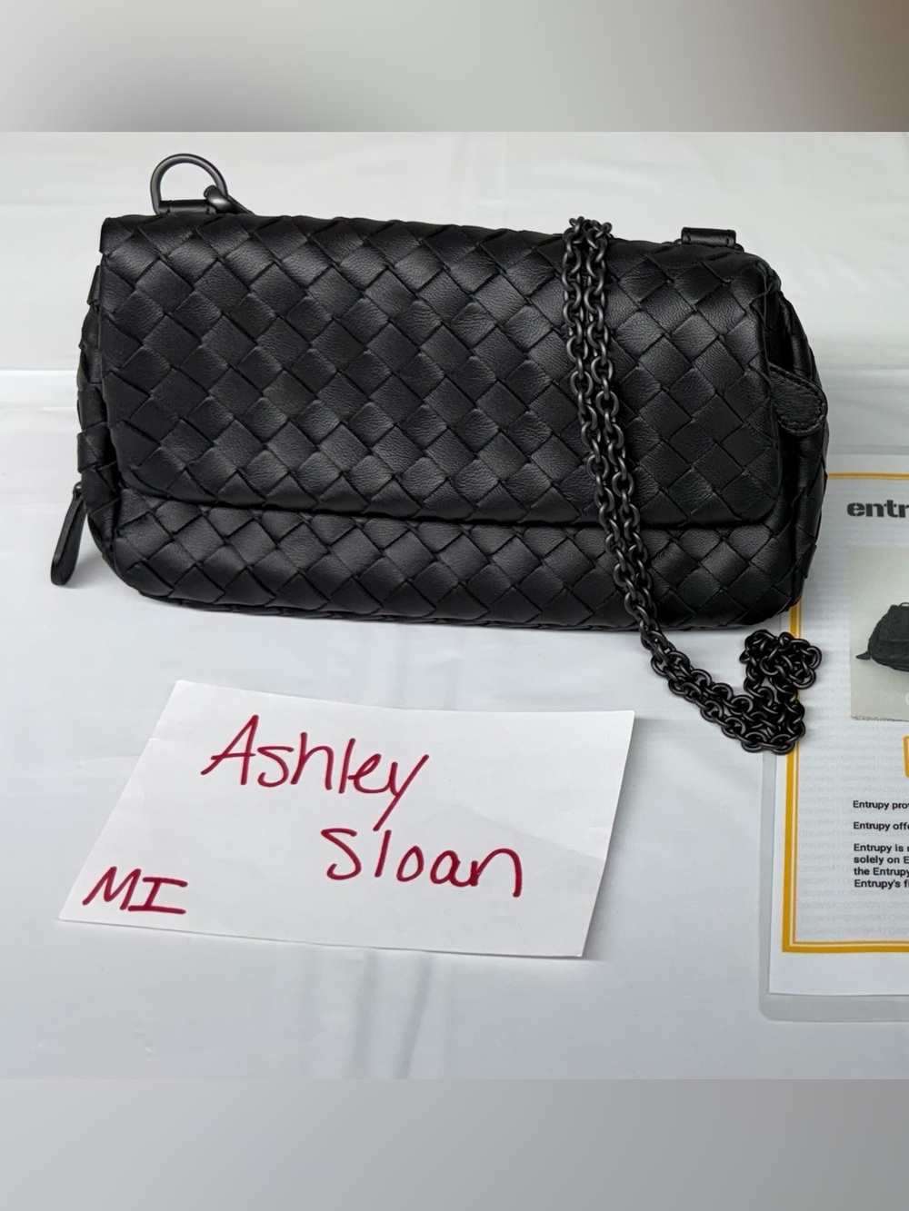 Bottega Veneta Intrecciato woven nappa leather mini messenger bag with COA
